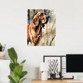 Bloodhound - Hond Art Print (Thuiskantoor)