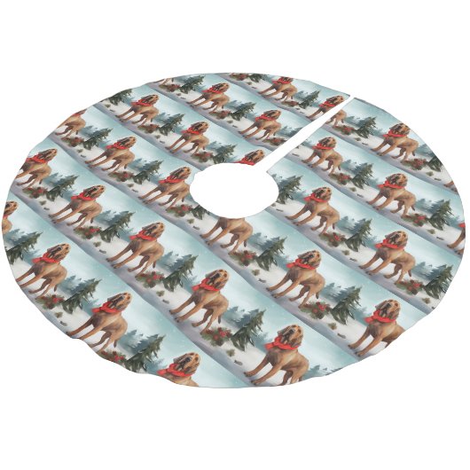 Bloodhound Hond in Sneeuw Kerstmis Kerstboom Rok (Gekanteld)