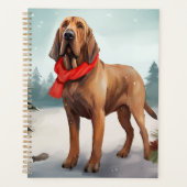Bloodhound Hond in Sneeuw Kerstmis Planner (Voorkant)