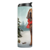 Bloodhound Hond in Sneeuw Kerstmis Thermosbeker (Gedraaid links)