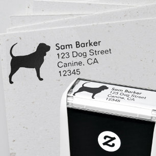 Bloodhound Hondenras Silhouette Return Address Zelfinktende Stempel