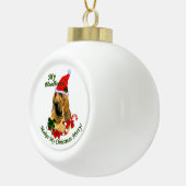Bloodhound kerstavond keramische bal ornament (Rechts)