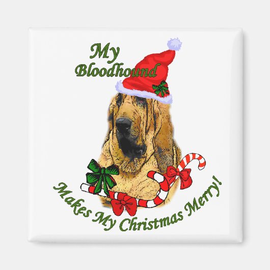 Bloodhound kerstcadeautjes magneet (Voorkant)