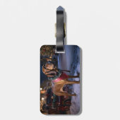 Bloodhound Kerstmis Feestelijk Seizoen Bagagelabel (Achterkant verticaal)