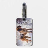 Bloodhound Laat het sneeuwen Kerstmis Bagagelabel (Achterkant verticaal)