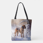 Bloodhound Laat het sneeuwen Kerstmis Draagtas (Achterkant)
