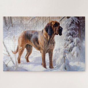 Bloodhound Laat het Sneeuwen Kerstmis Legpuzzel
