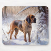 Bloodhound Laat het sneeuwen Kerstmis Muismat (Voorkant)