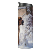 Bloodhound Laat het sneeuwen Kerstmis Thermosbeker (Geroteerd rechts)