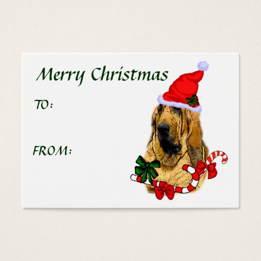 Bloodhound Noël Nom cadeau Tags (Devant)