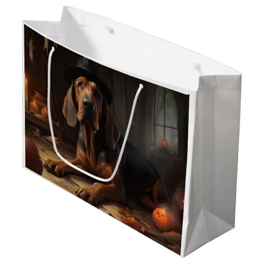 Bloodhound pompoenen Halloween eng Groot Cadeauzakje (Voorkant Gekanteld)