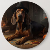 Bloodhound pompoenen Halloween eng Ronde Button 6,0 Cm (Voorkant)
