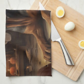 Bloodhound pompoenen Halloween eng Theedoek (Quarter Fold)