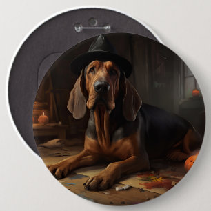 Bloodhound Pompoenen Halloween Griezelen Ronde Button 6,0 Cm