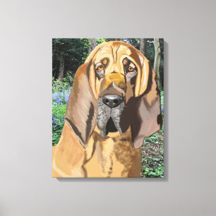 Bloodhound Portrait Canvas Afdruk