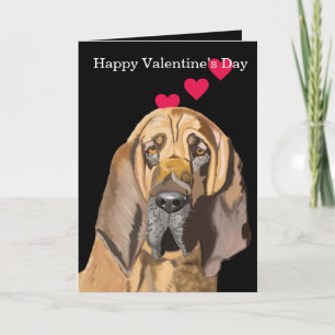 Bloodhound Portrait Love Valentijn's Feestdagen Kaart