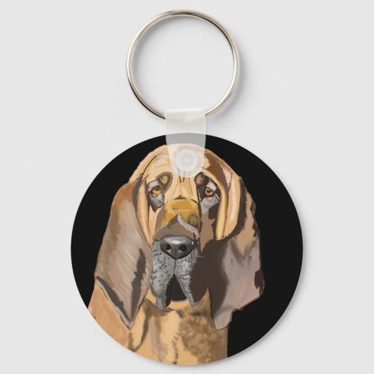 Bloodhound Portrait Sleutelhanger (Voorkant)