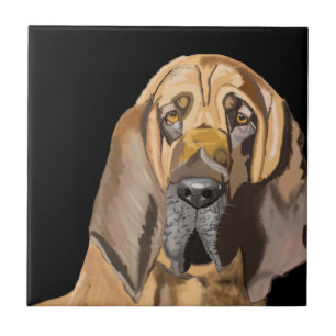 Bloodhound Portrait Tegeltje