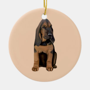 Bloodhound Puppy Keramisch Ornament