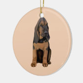 Bloodhound Puppy Keramisch Ornament (Links)