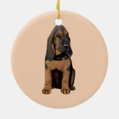 Bloodhound Puppy Keramisch Ornament (Achterkant)