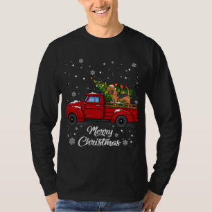 Bloodhound Rijden Rode Vrachtwagen Merry Xmas Tree T-shirt