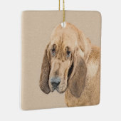 Bloodhound Schilderij - Liefdevolle Originele Hond Keramisch Ornament (Rechts)