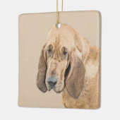 Bloodhound Schilderij - Liefdevolle Originele Hond Keramisch Ornament (Links)