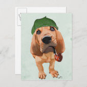 Bloodhound Sherlock Holmes Briefkaart (Voorkant / Achterkant)