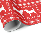 Bloodhound Silhouettes kerstavond Cadeaupapier (Rol Hoek)