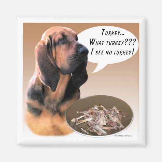 Bloodhound Turkey Magnet (Devant)