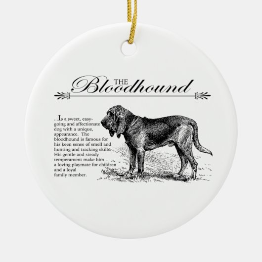 Bloodhound  winkelstijl keramisch ornament (Voorkant)