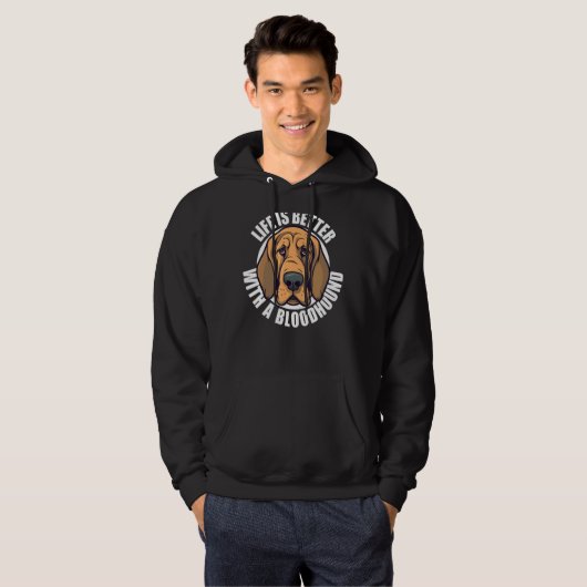 Bloodhound With a Bloodhound Dog Hoodie (Voorkant volledig)