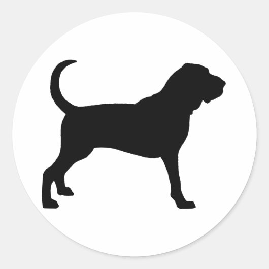 Bloodhound (zwart) ronde sticker (Voorkant)