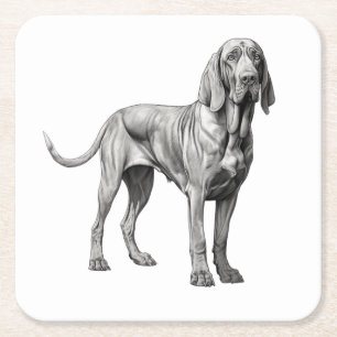 Bloodhounds Hondenkunstwerk Vierkante Kartonnen Onderzetter