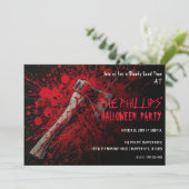 Bloody Axe Enge Horror Halloween Party Kaart (Staand voorkant)