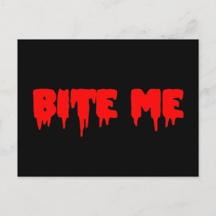 Bloody "Bite me" Briefkaart