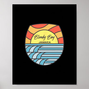 Bloody Byy Beach Jamaica Zonsondergang Jamaica tro Poster