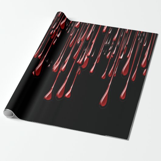 Bloody Drips Halloween Decorating Cadeaupapier (Uitgerold)
