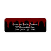 Bloody Drives Halloween Scary Blood Return Address Etiket (Voorkant)