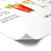 Bloody en Bubbly Bar Wedding Sign Poster (Hoek)