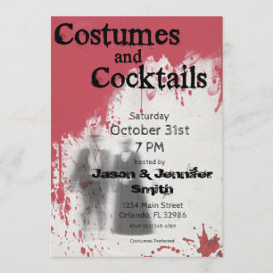Bloody Ghost Adult Halloween Party Invitation Kaart