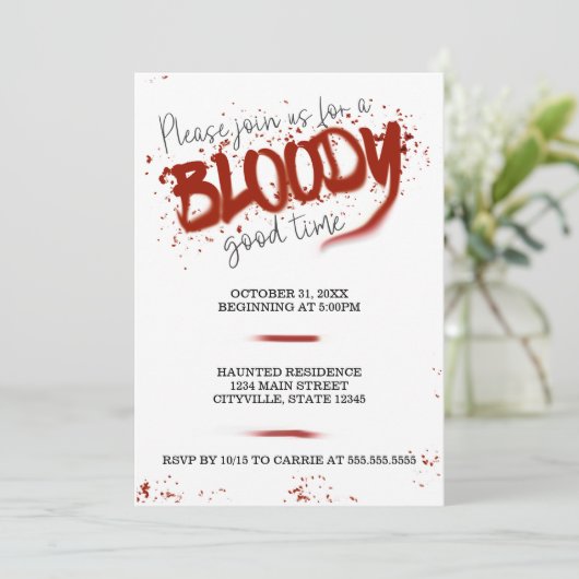Bloody Good Time Halloween Party uitnodiging (Staand voorkant)