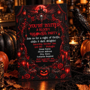 Bloody Gothische Halloweenfeest Behekste Kasteel Z Kaart