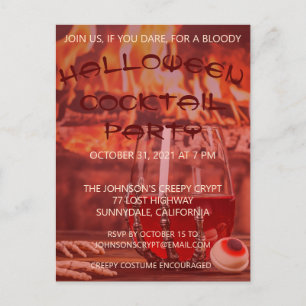 Bloody Halloween Cocktail Party Invitation Uitnodiging Briefkaart