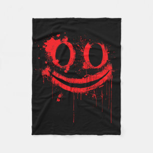 Bloody Halloween Costuum I Blood Splatter Smile Fleece Deken