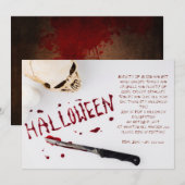 Bloody Halloween Party Kaart (Voorkant / Achterkant)