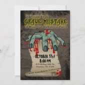 Bloody Hand Grave Erreur Halloween Invitation (Devant)