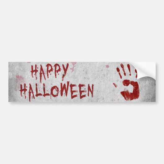 Bloody-handafdruk Halloween Bumpersticker (Voorkant)