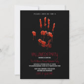 Bloody Handprint Halloween Party Invitation (Devant)